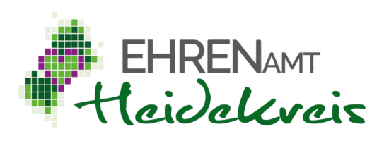 Logo der Ehrenamtsbörse Heidekreis, Text: Ehrenamt Heidekreis.